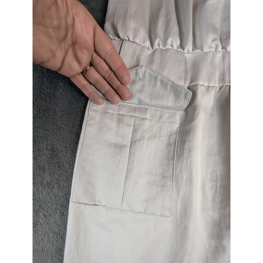 Chicos XL Silver Satin Quiet Luxury Romantic Feminine Dress Minimalist Cargo GUC - Picture 11 of 13